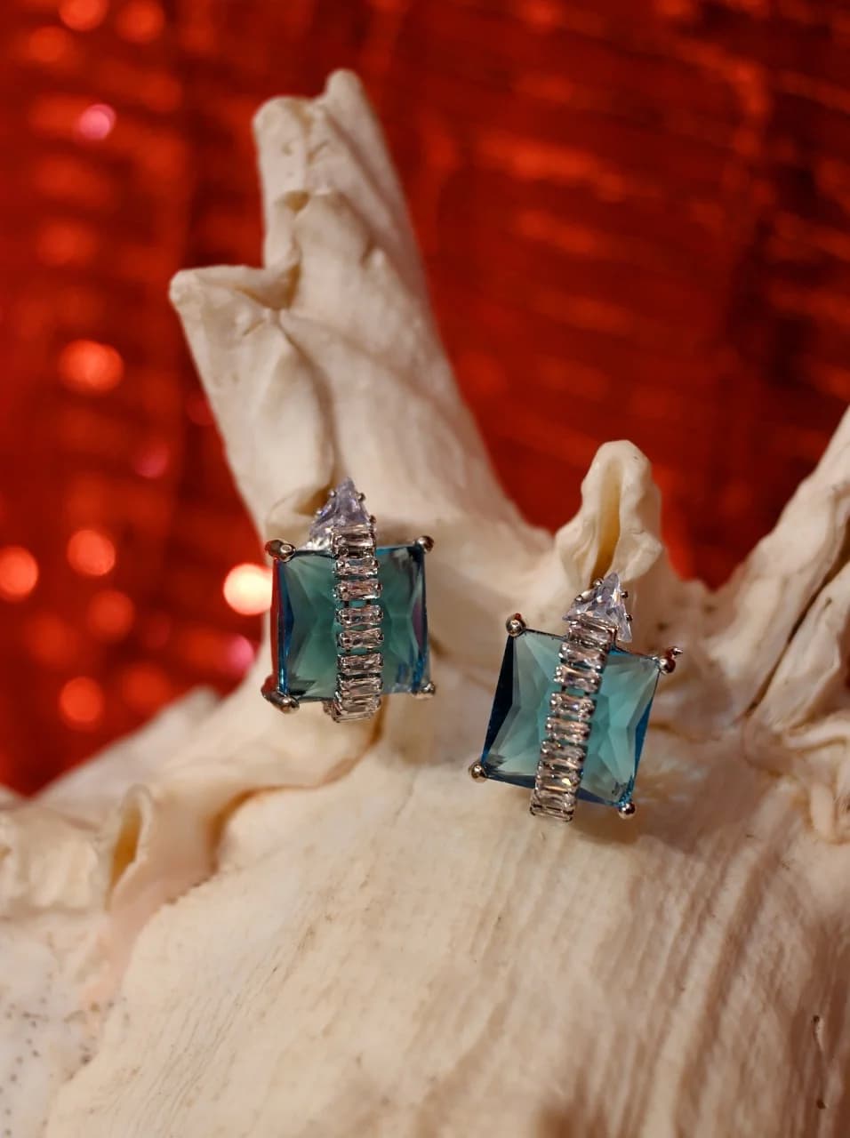 Blue Zircon Stud Earrings