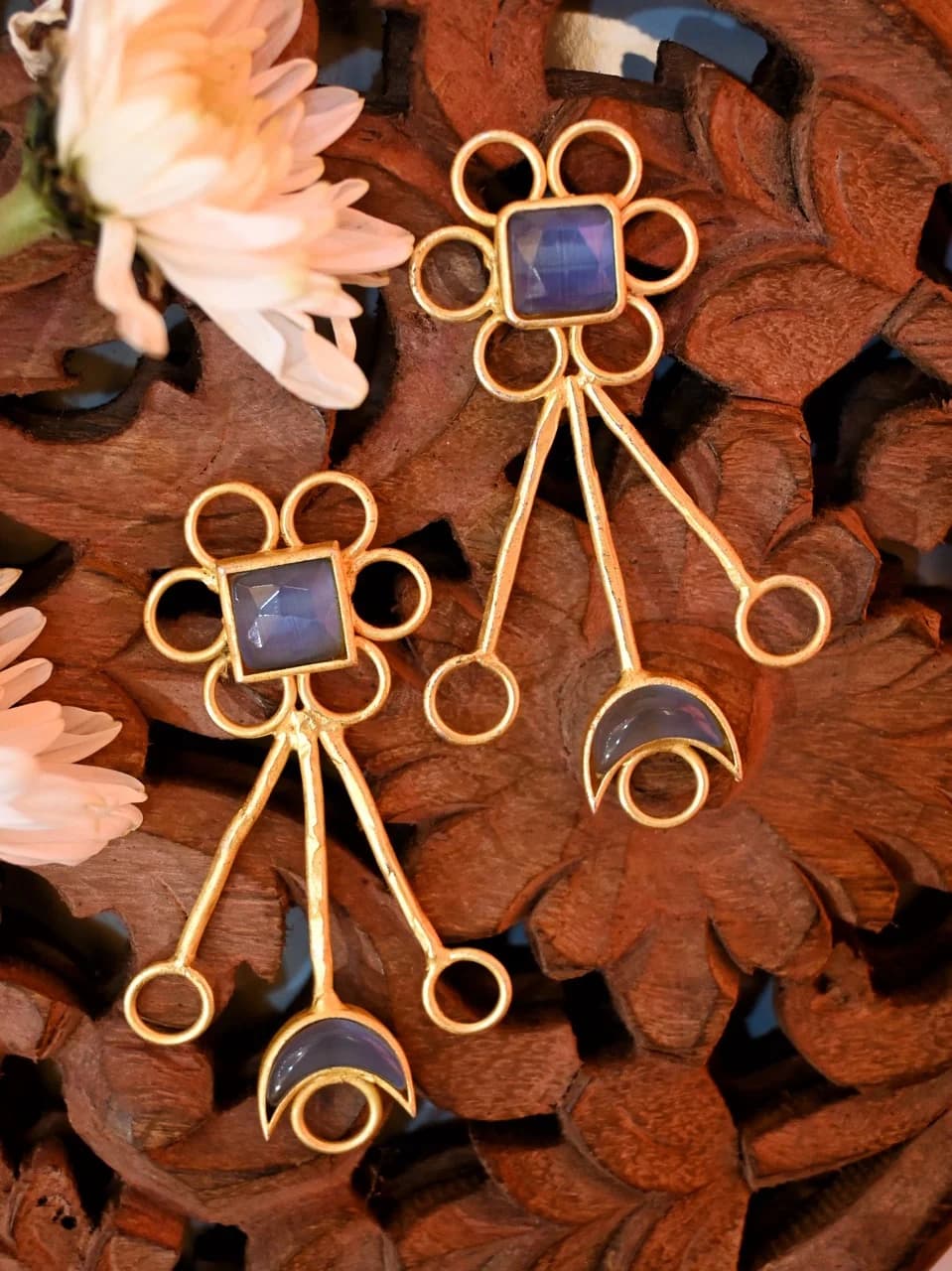 Druzy Chand Earrings