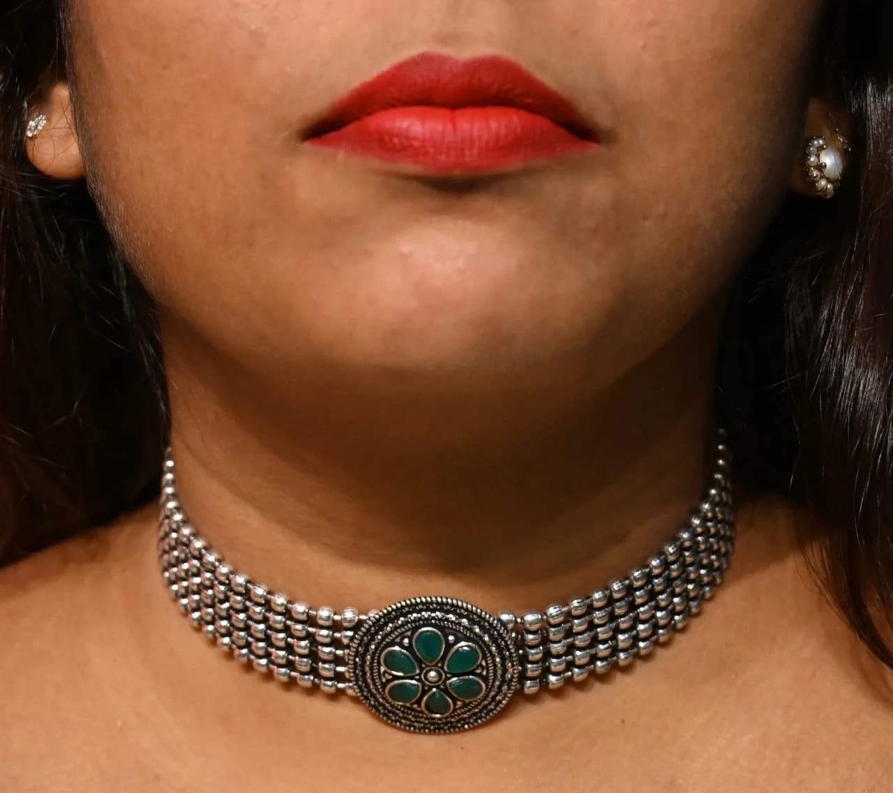 Oxidized Silver Choker
