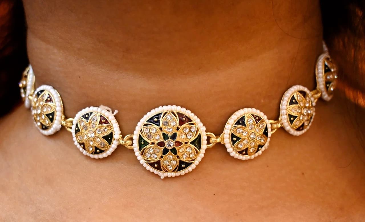 Pearl And Enamel Choker