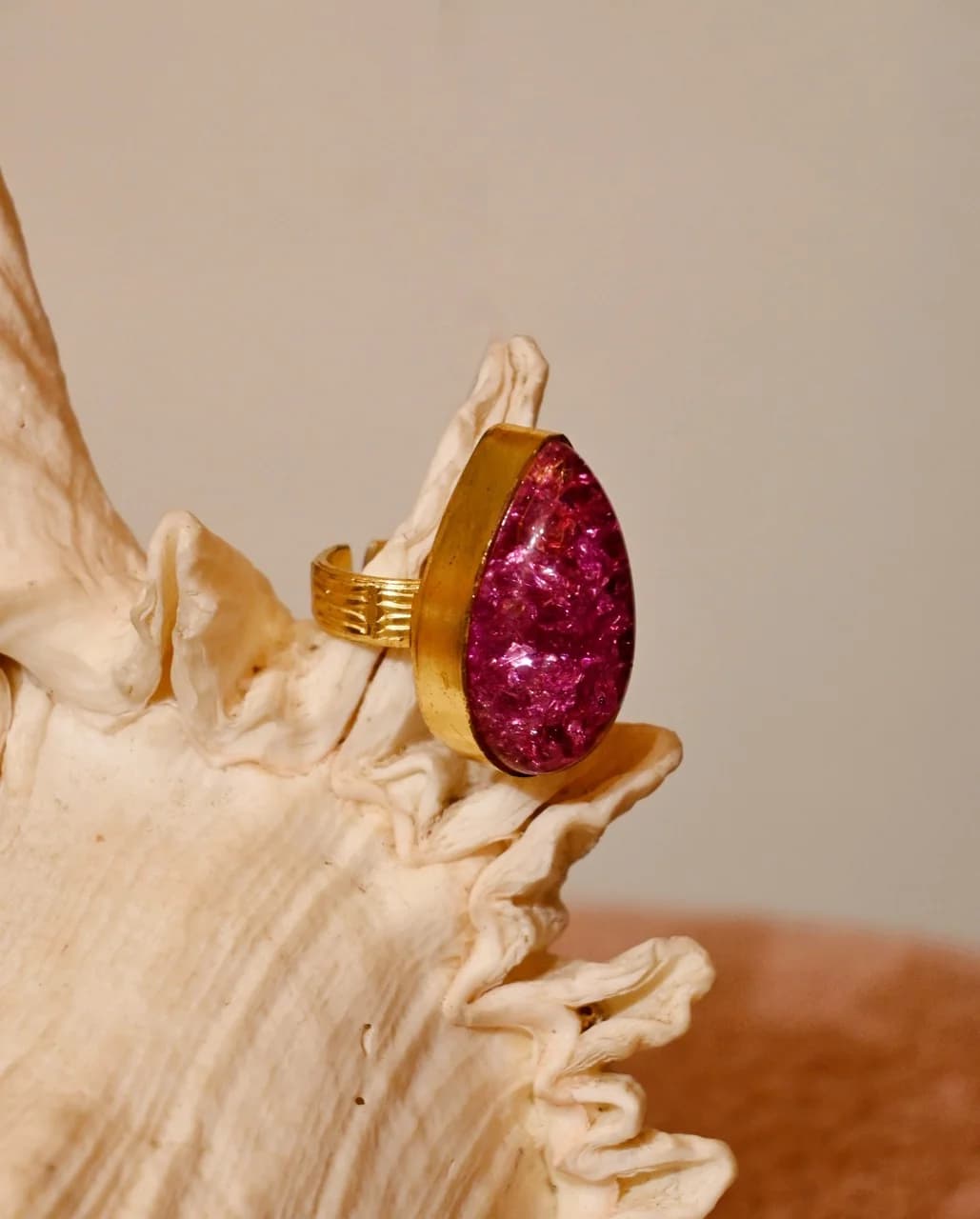 Pink Druzy Sheen RIng