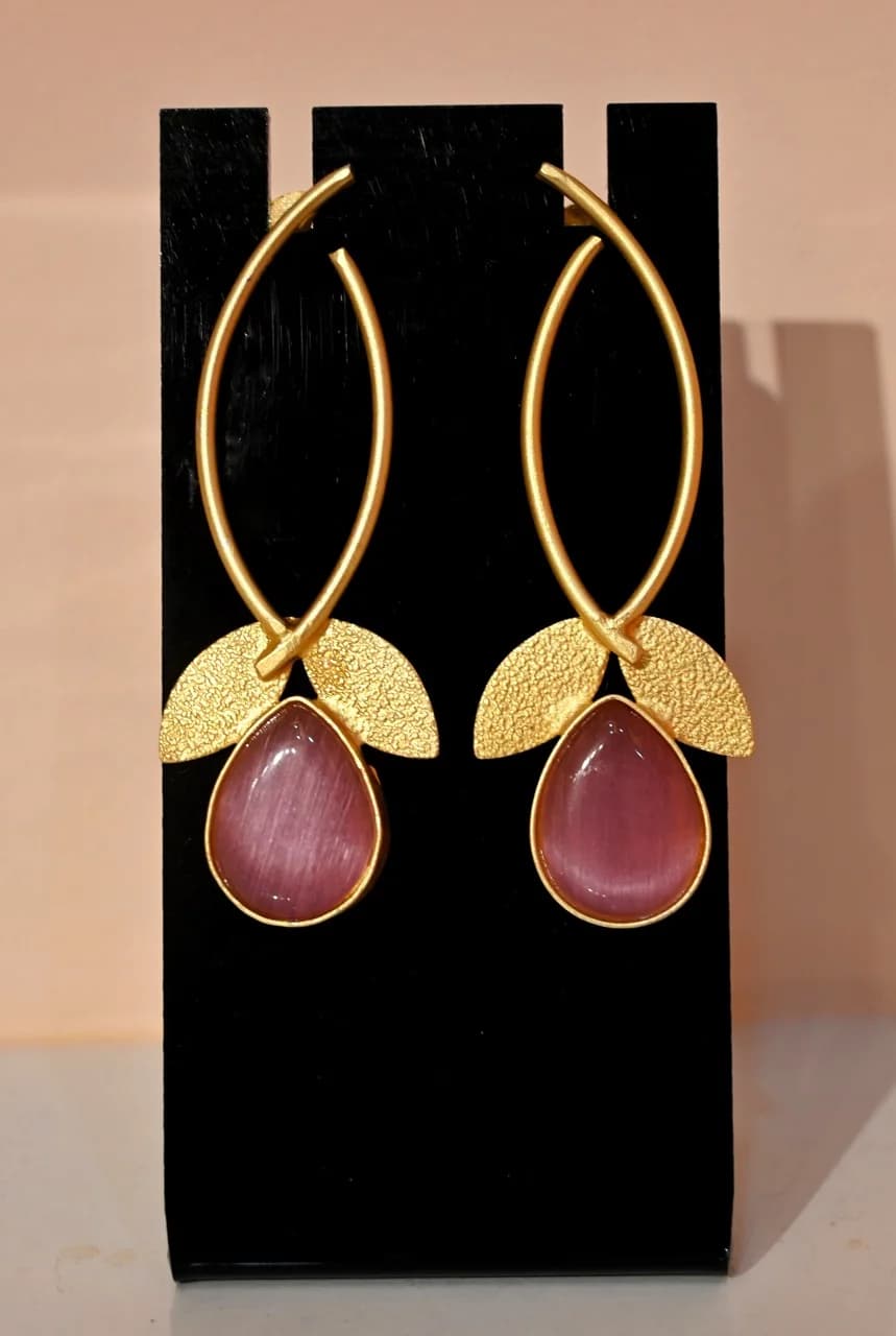 Pink Quartz Danglers
