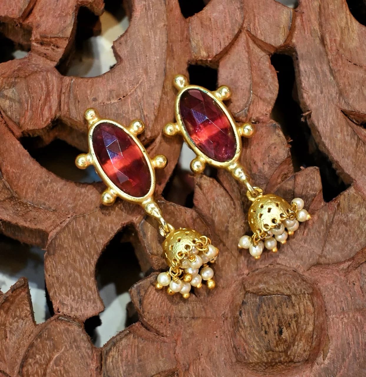 Ruby Jhumkis