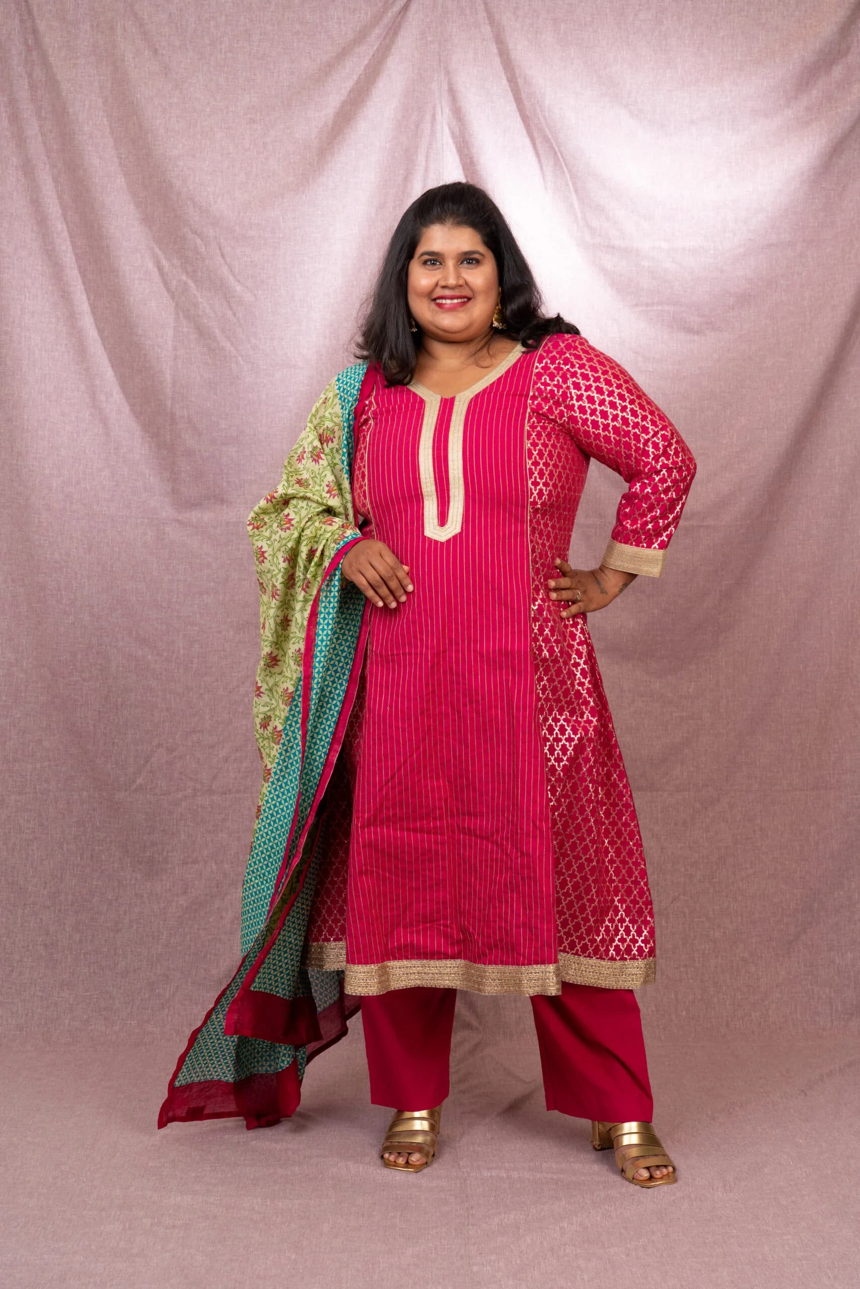 Kanira |Chanderi |Hot Pink