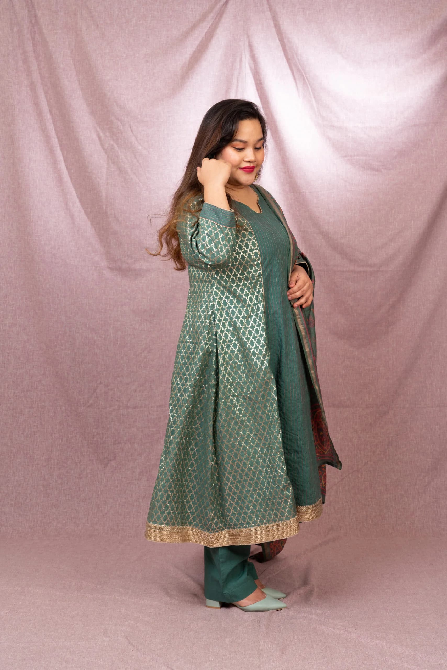 Kanira |Chanderi |Moss Green