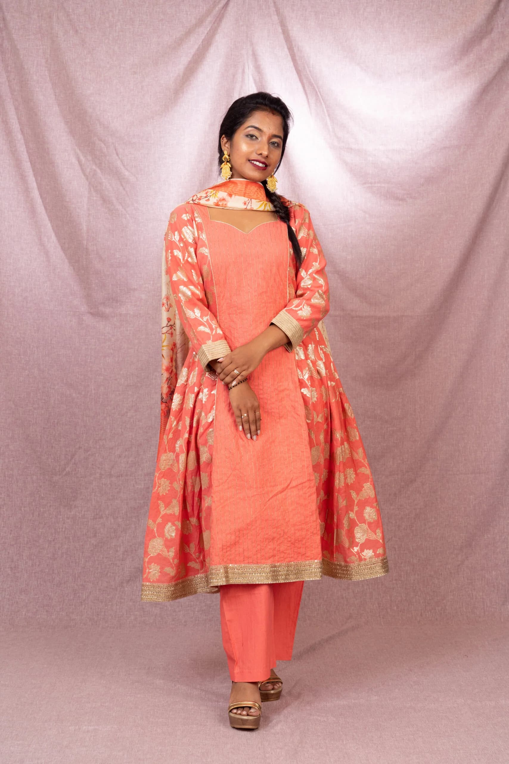 Kanira |Chanderi |Orange