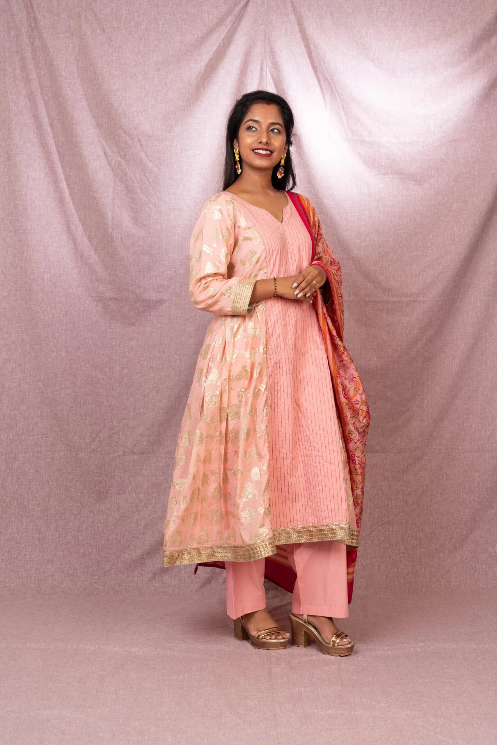 Kanira |Chanderi |Peach